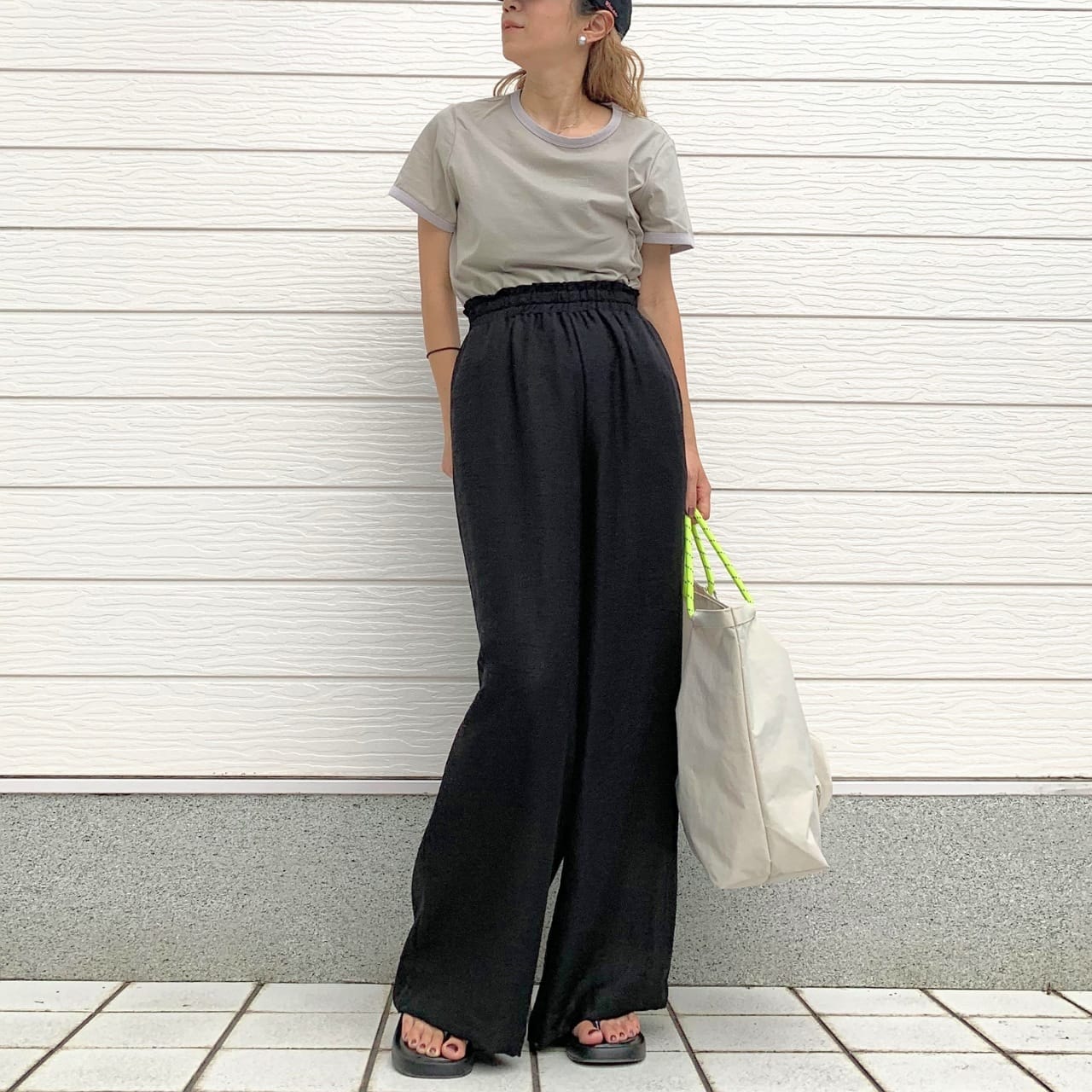 リンガーロゴプリントT オリーブベージュ Free