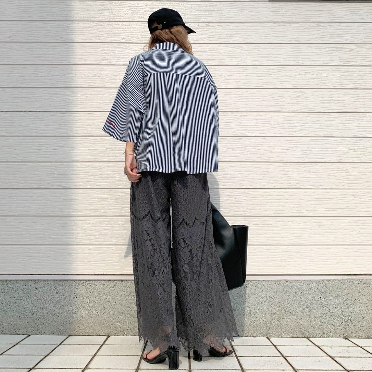 スカラレースワイドパンツ グレー Free