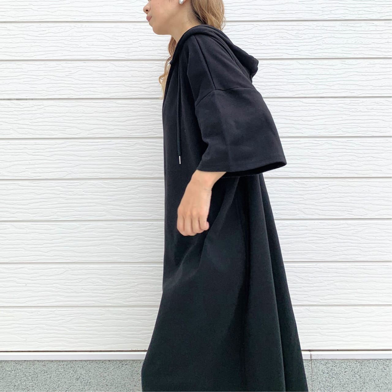 ビッグサイズマキシワンピース ブラック Free