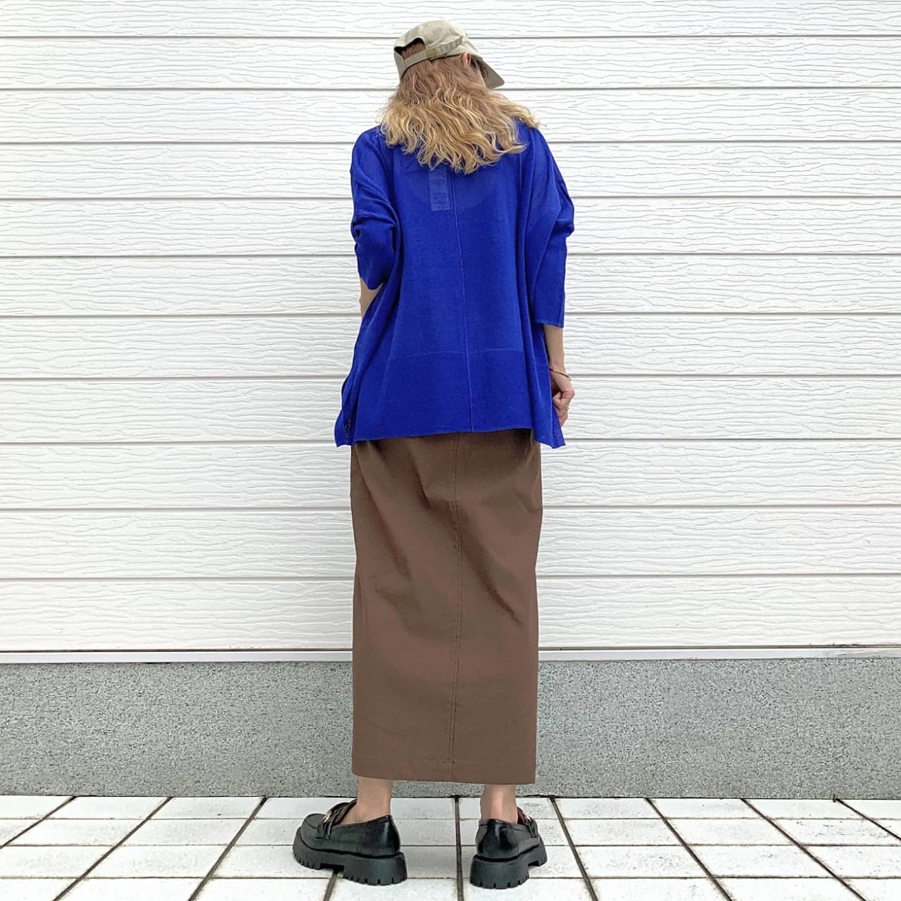 接触冷感ボックスカーデ ブルー Free