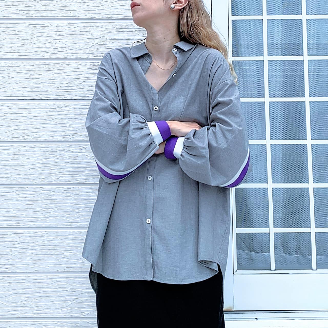 ヨークリブドッキングシャツ ホワイト Free