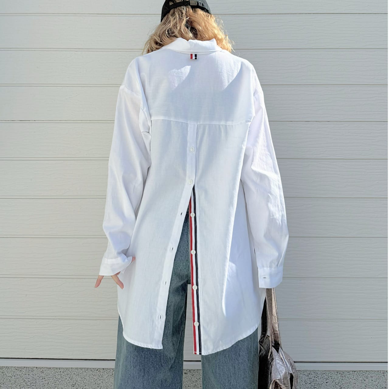 トリコロールスリットシャツ ホワイト Free