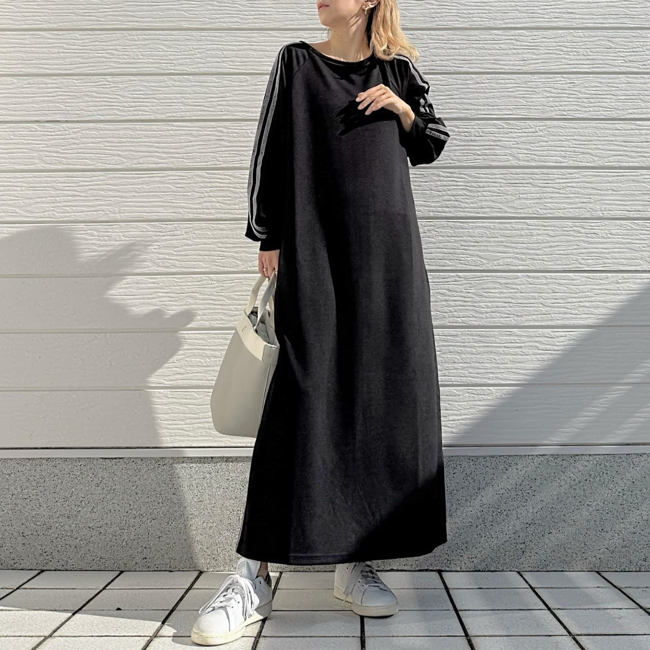 ソフトダンボールバイカラーラインワンピース カーキ Free