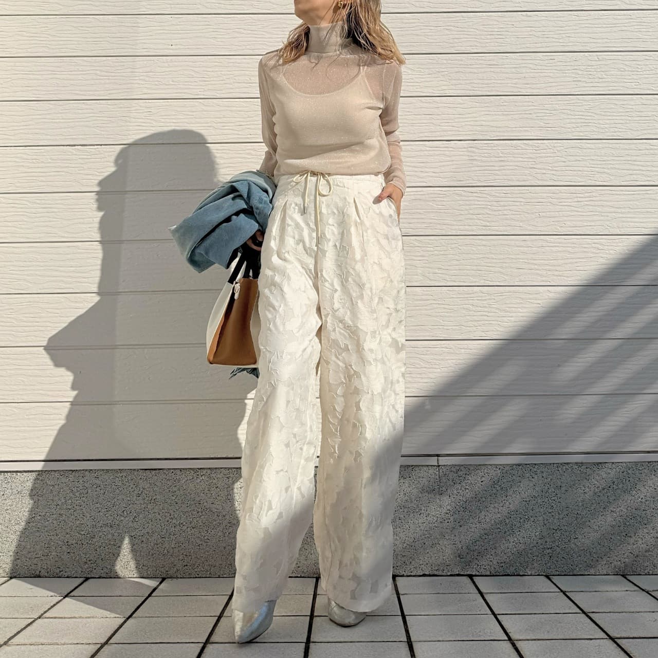 ラメシアーハイネックインナー ベージュ Free