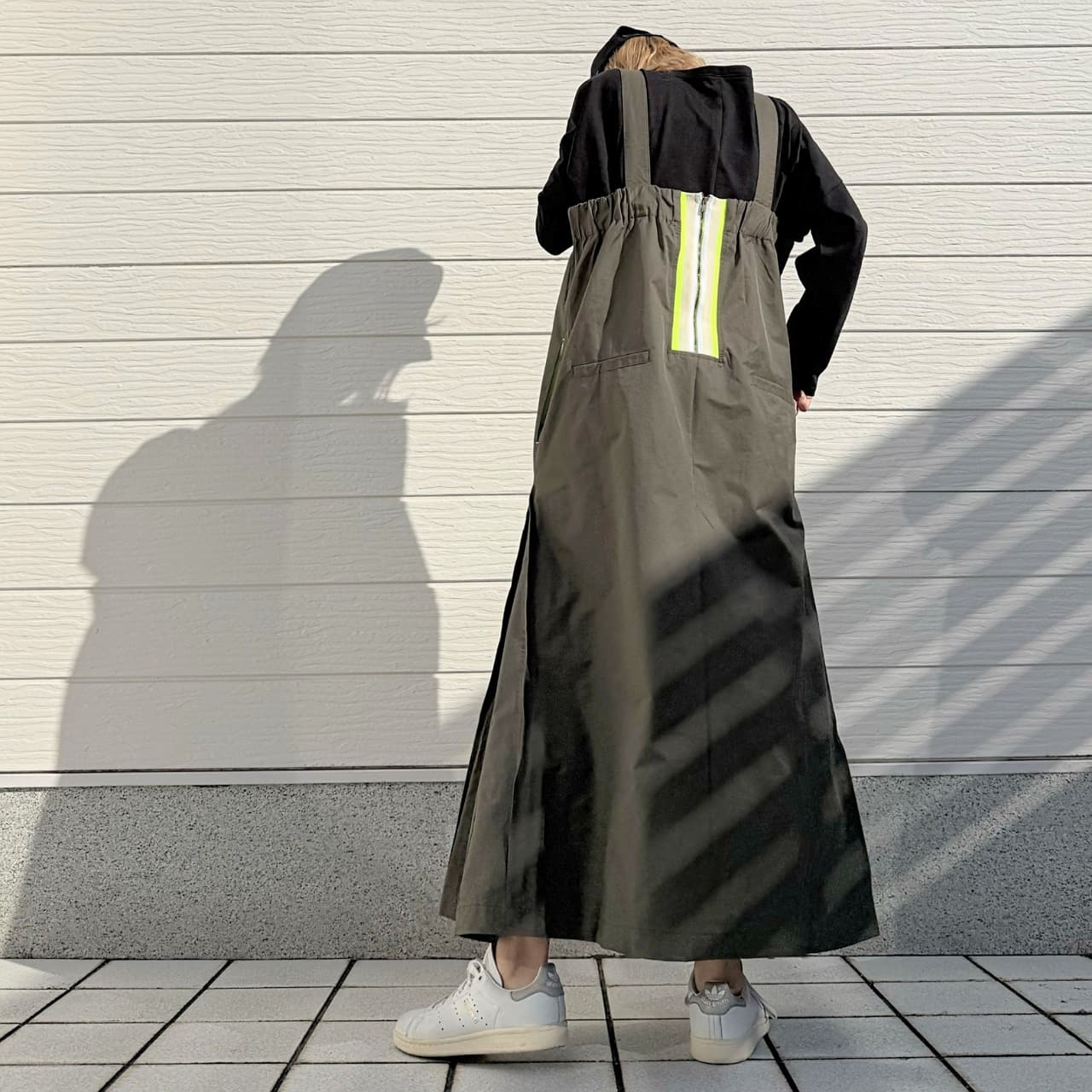 バックドッキングプリーツワンピース カーキ Free