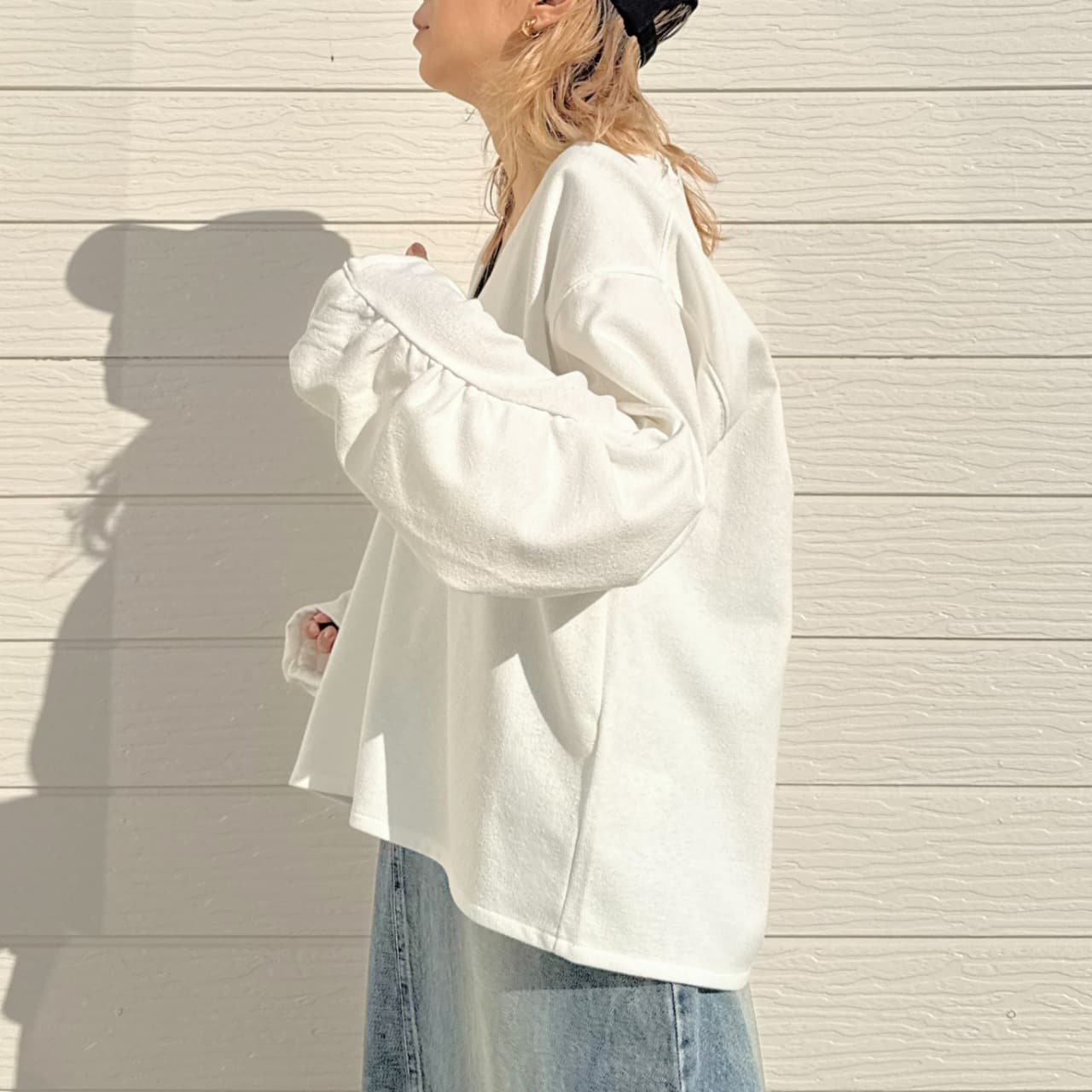 ブークレダンボールディープVネックトップス ライム Free