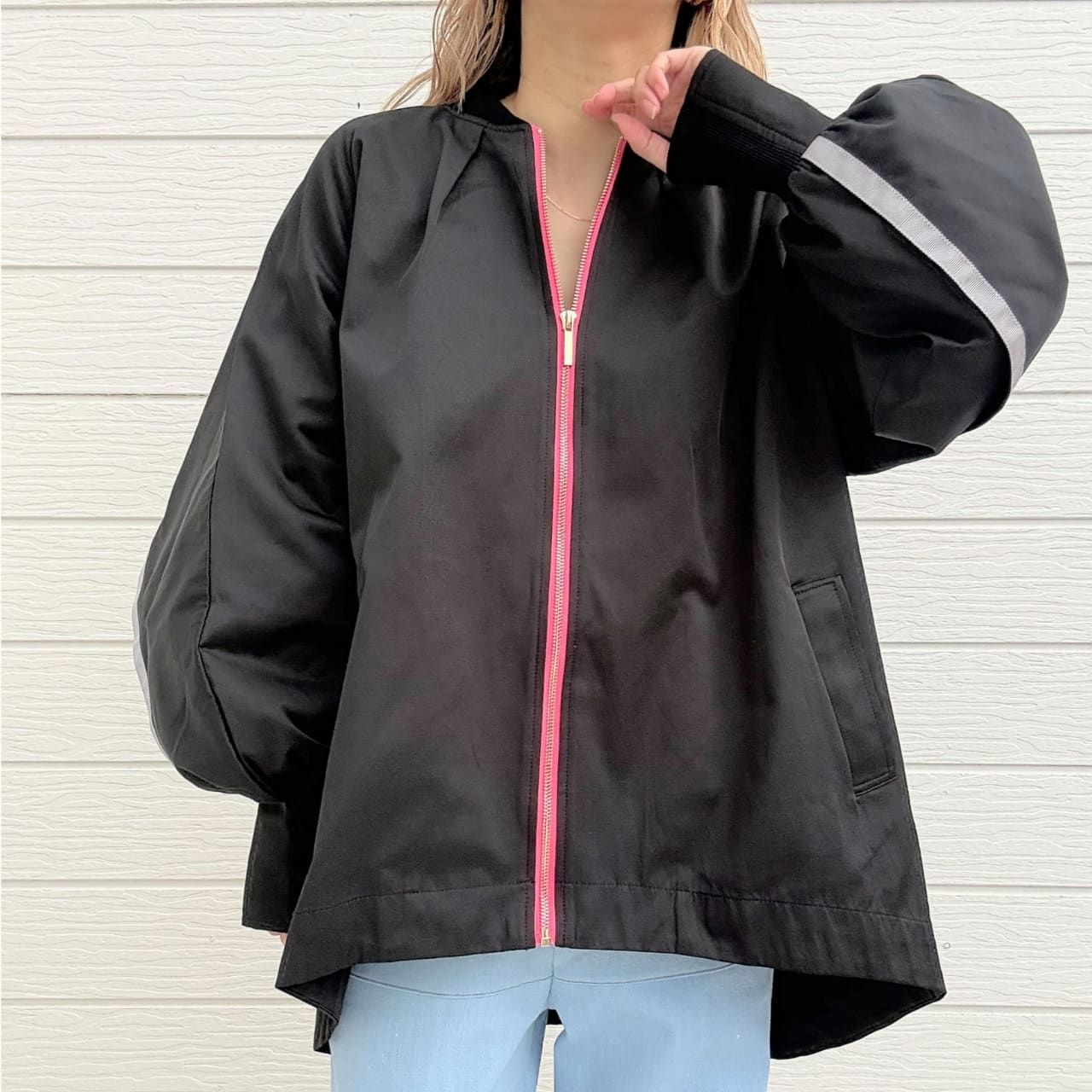 バックテープラインブルゾン アイボリー Free