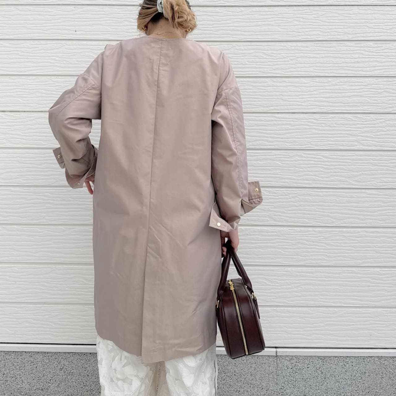 ノーカラーツイルコート ベージュ Free