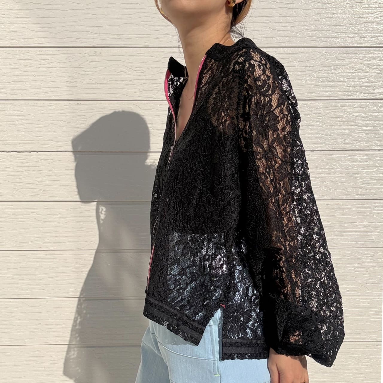 レースブルゾン ホワイト Free