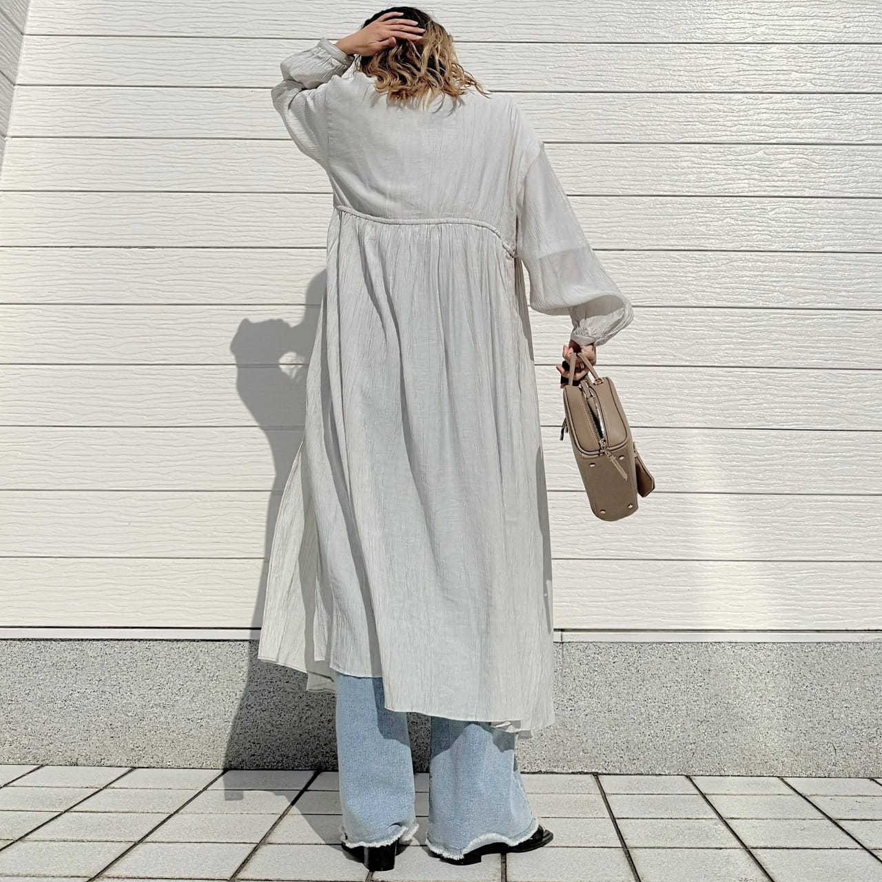 ガウンギャザーワンピース ラベンダー Free