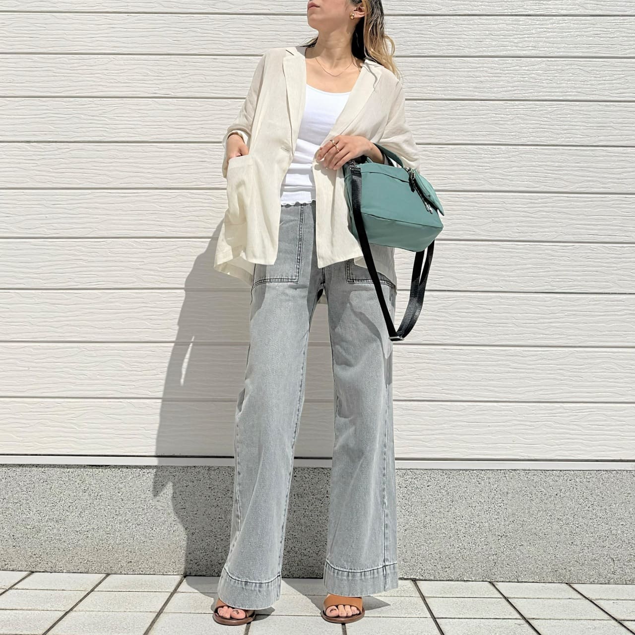 Qgirlワイドデニム BK ブラック L(40)