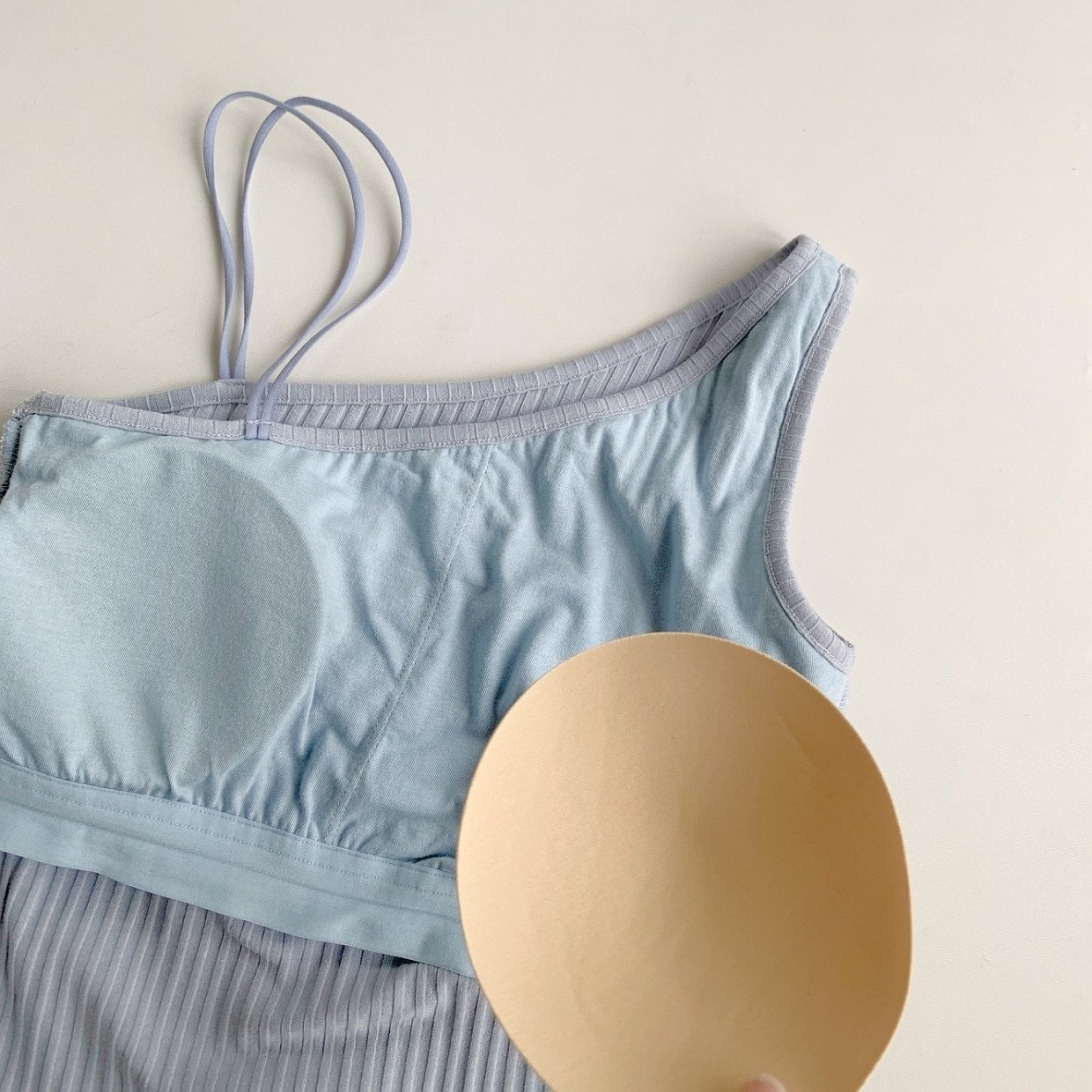 カップ付きリブアシメインナーキャミ ブラック Free