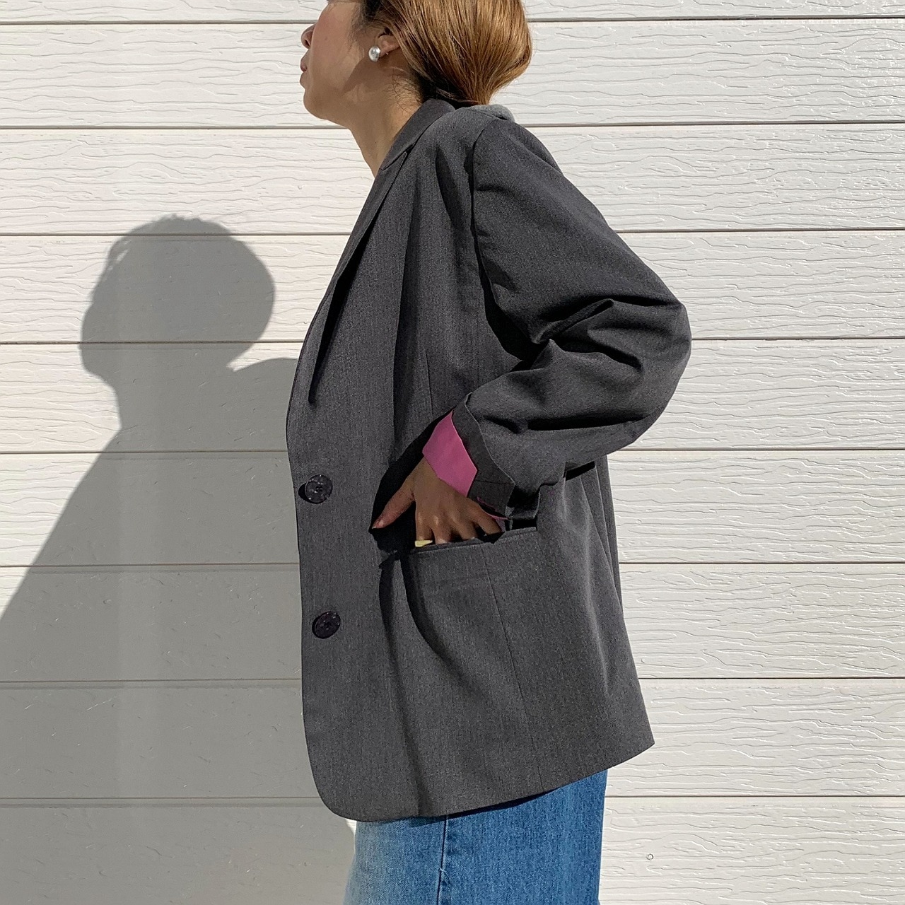 【セットアップ対応アイテム】TRストレッチピークドラぺルジャケット ライトベージュ Free