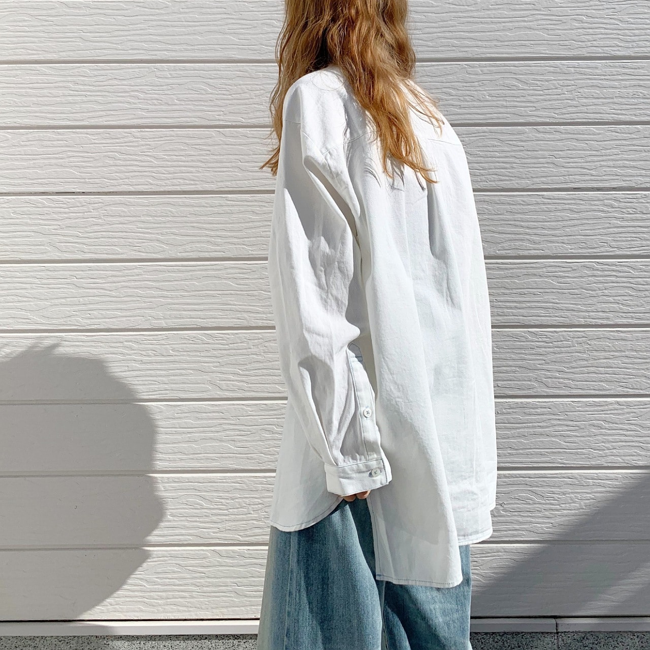 刺繍デニムシャツ インディゴ Free