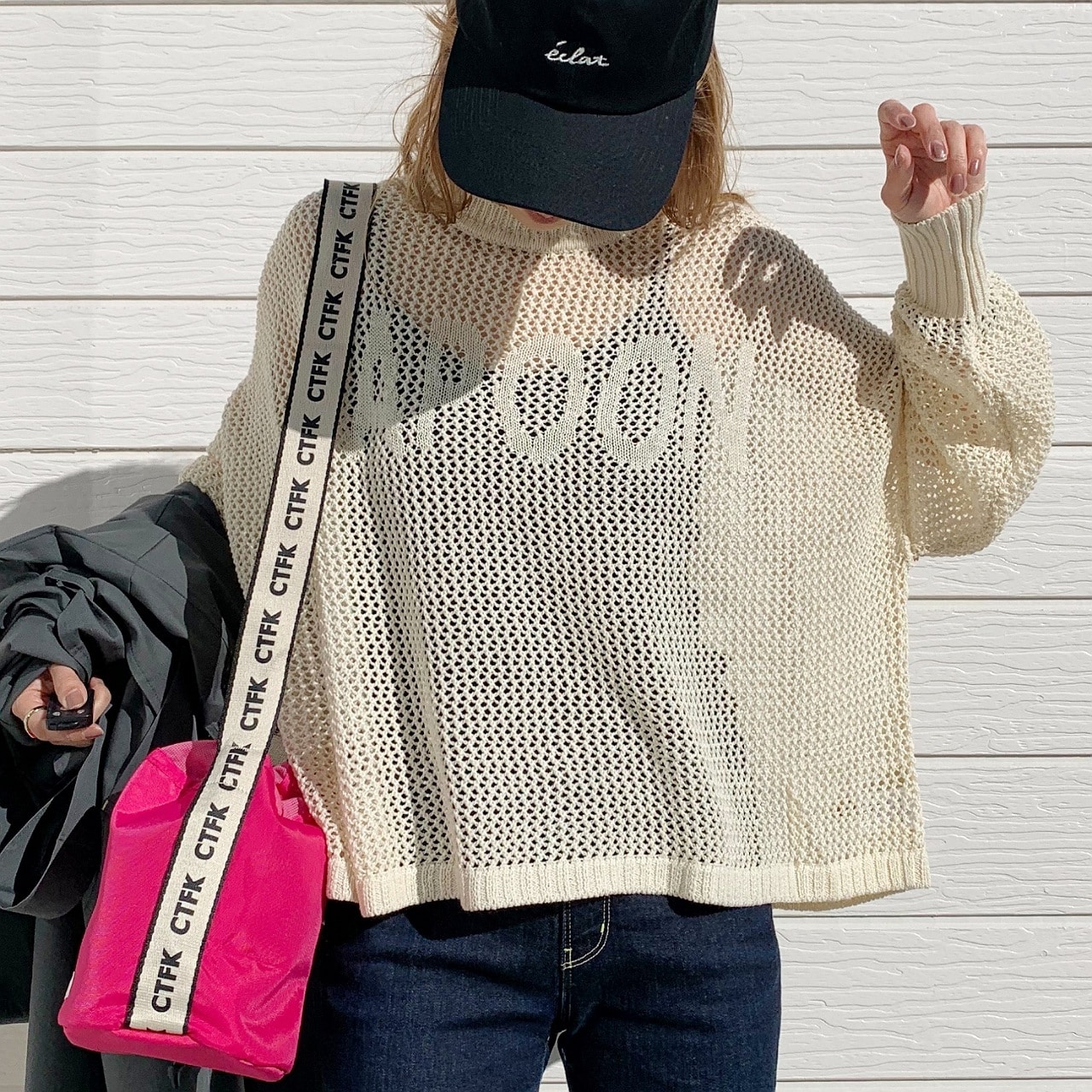 メッシュロゴニット ライム Free