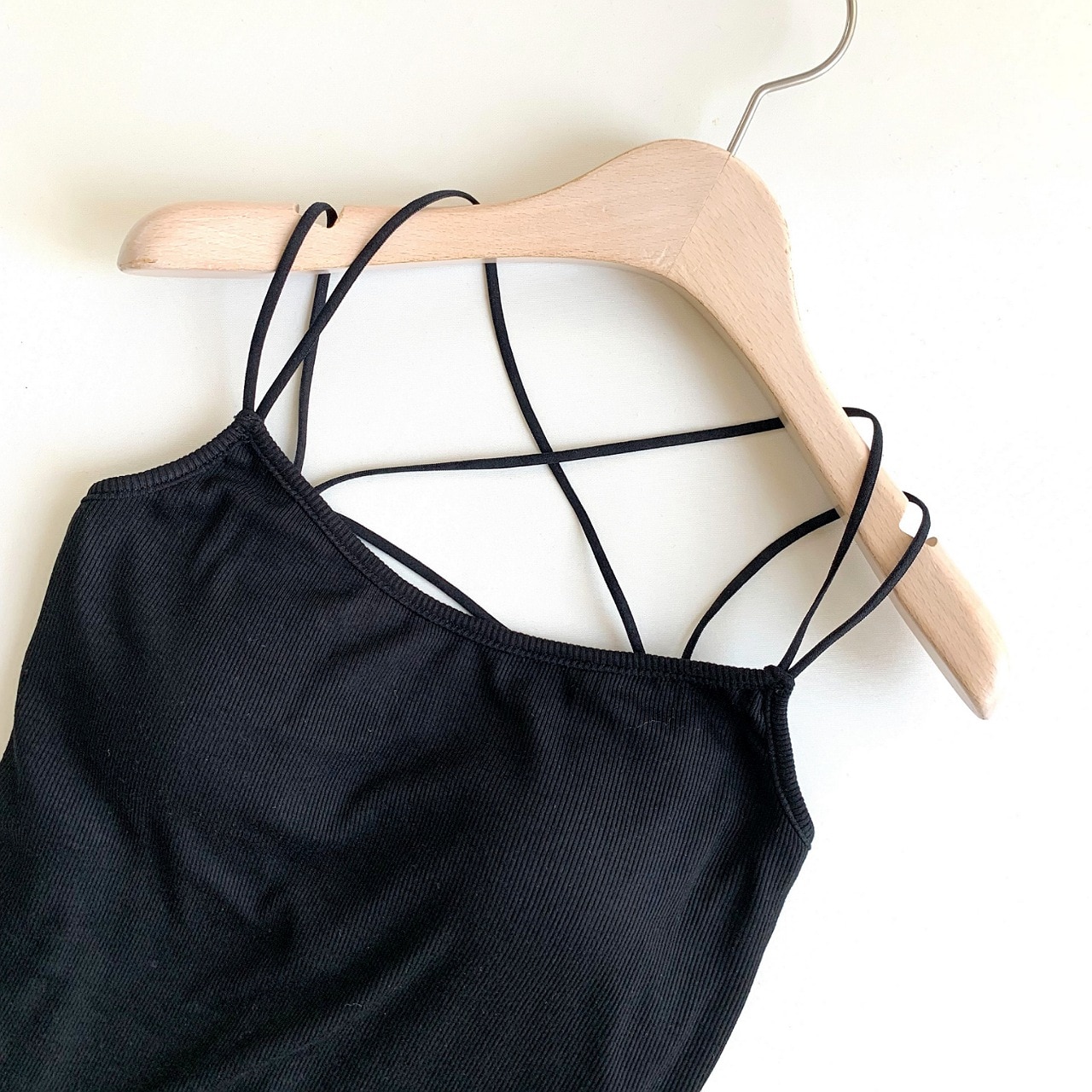 カップ付きバッククロスキャミ イエロー Free