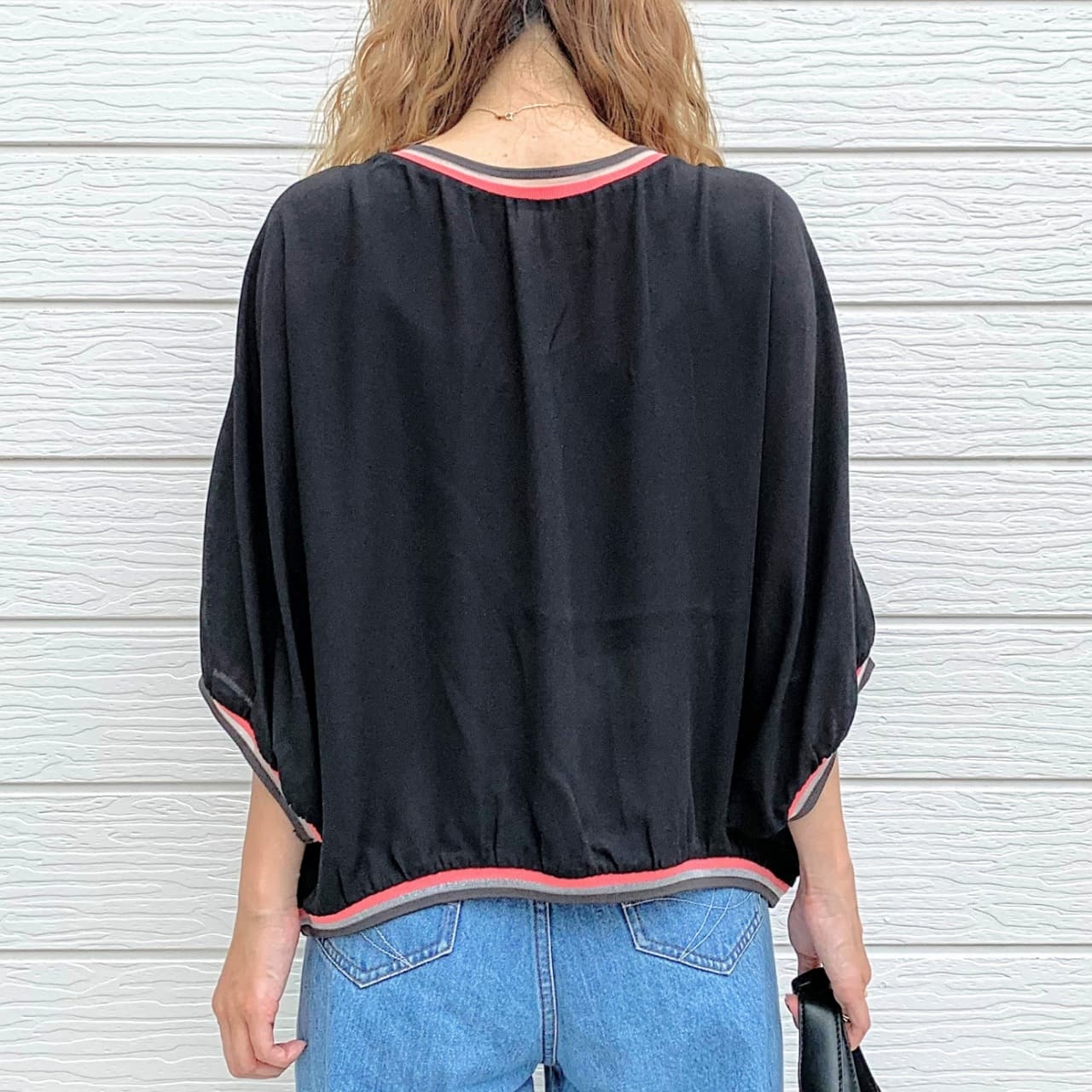 リブネックグログラントップス ホワイト Free