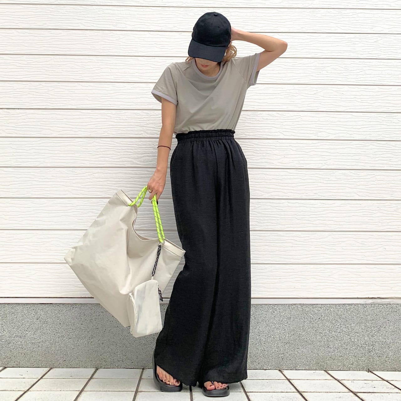 リンガーロゴプリントT オリーブベージュ Free