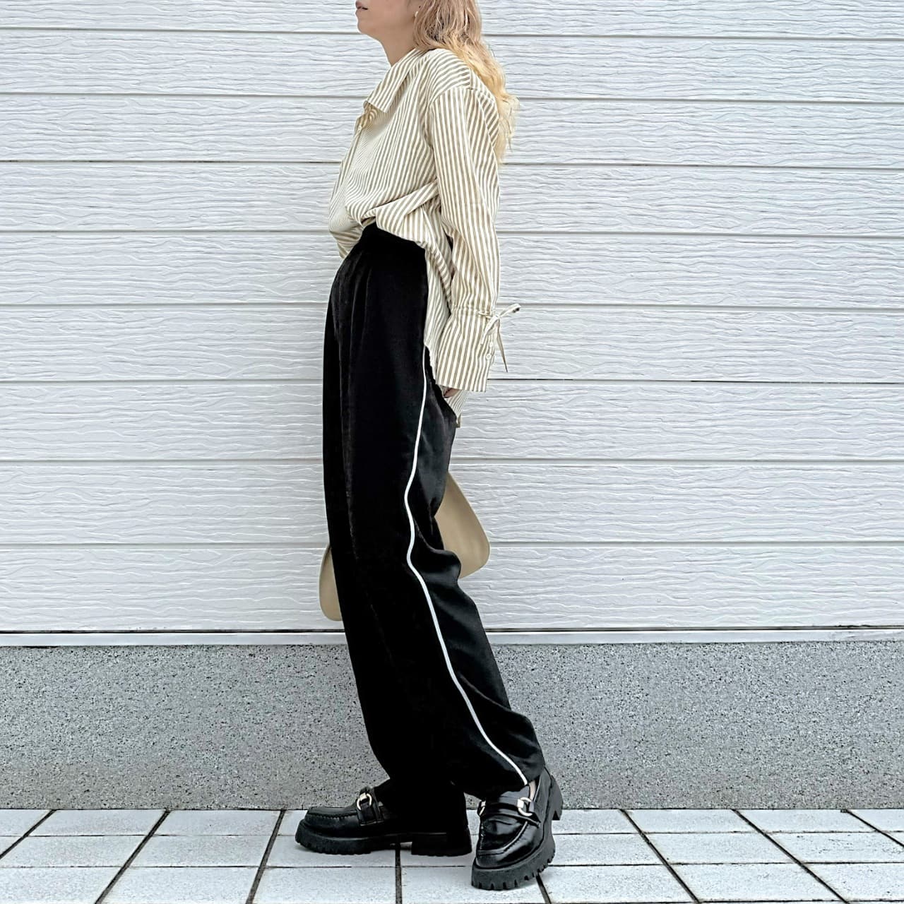 【セットアップ対応アイテム】ポプリンテーパードパンツ ブラック Free