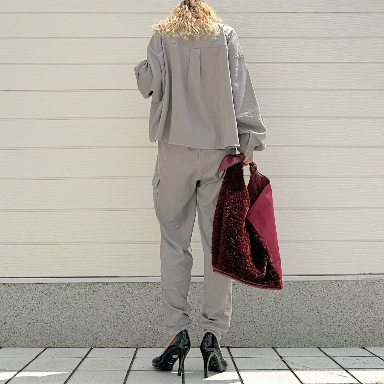 【セットアップ対応アイテム】ピーチタッチジョガーパンツ カーキ Free