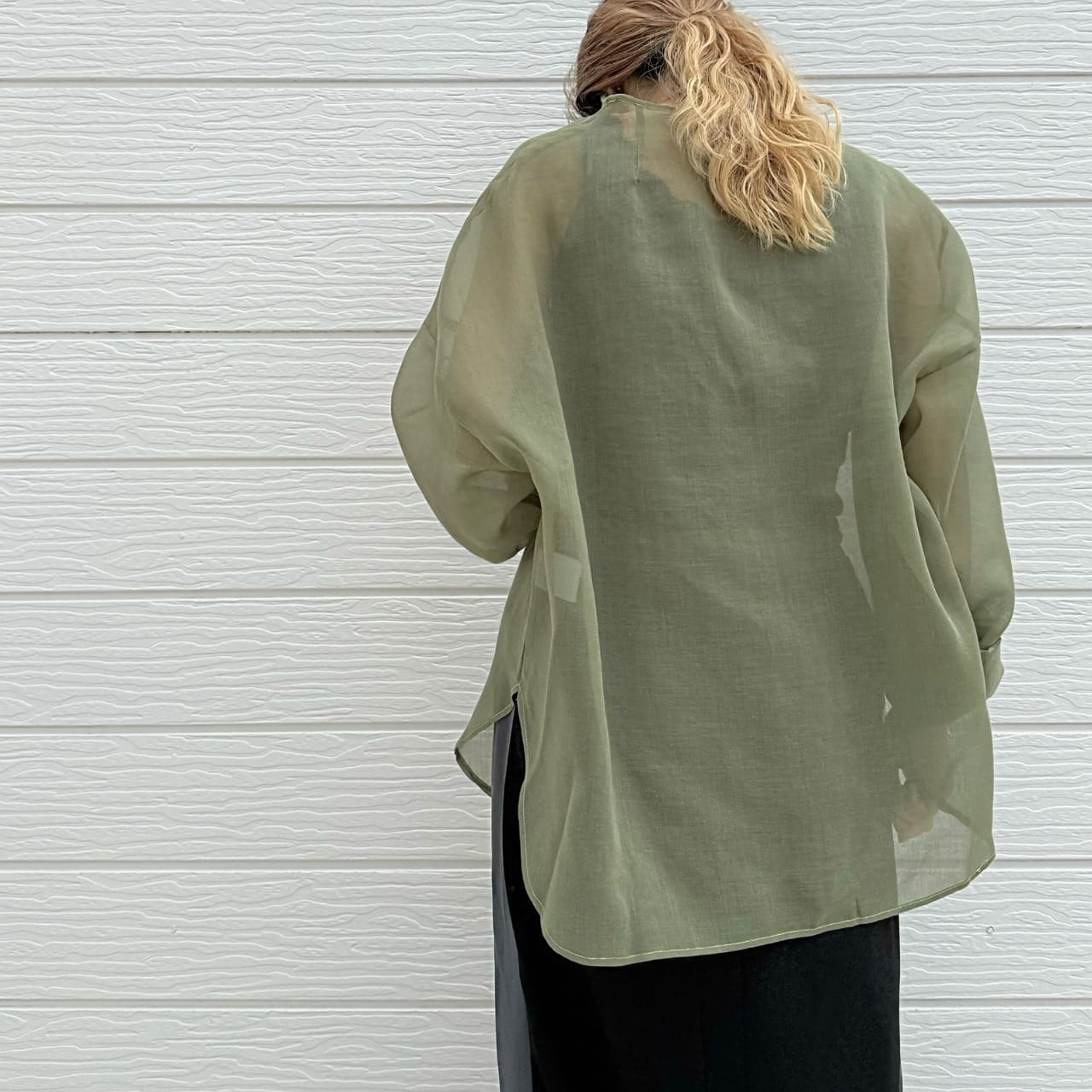 Deep Vキーネックブラウス ブラウン Free