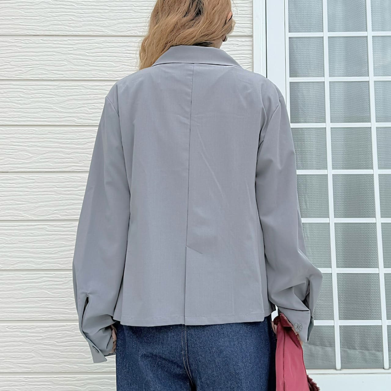 ダブルブレストバイカラージャケット キャメル Free