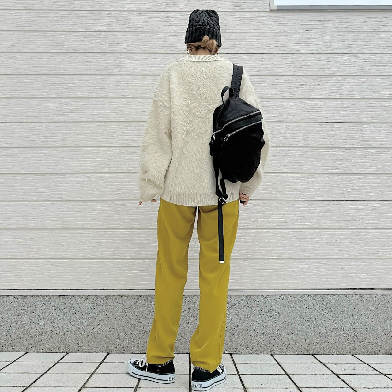 ストレッチツイルテーパードパンツ マスタード Free