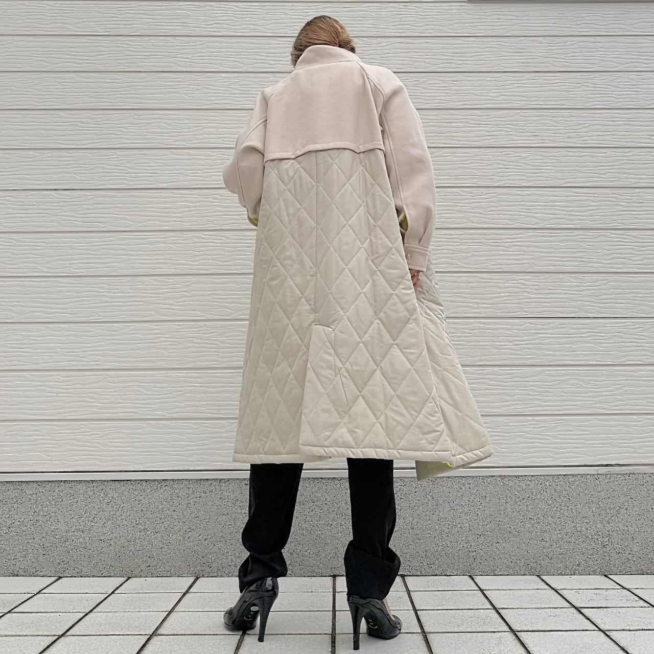 キルトオーバーコート アイボリー Free