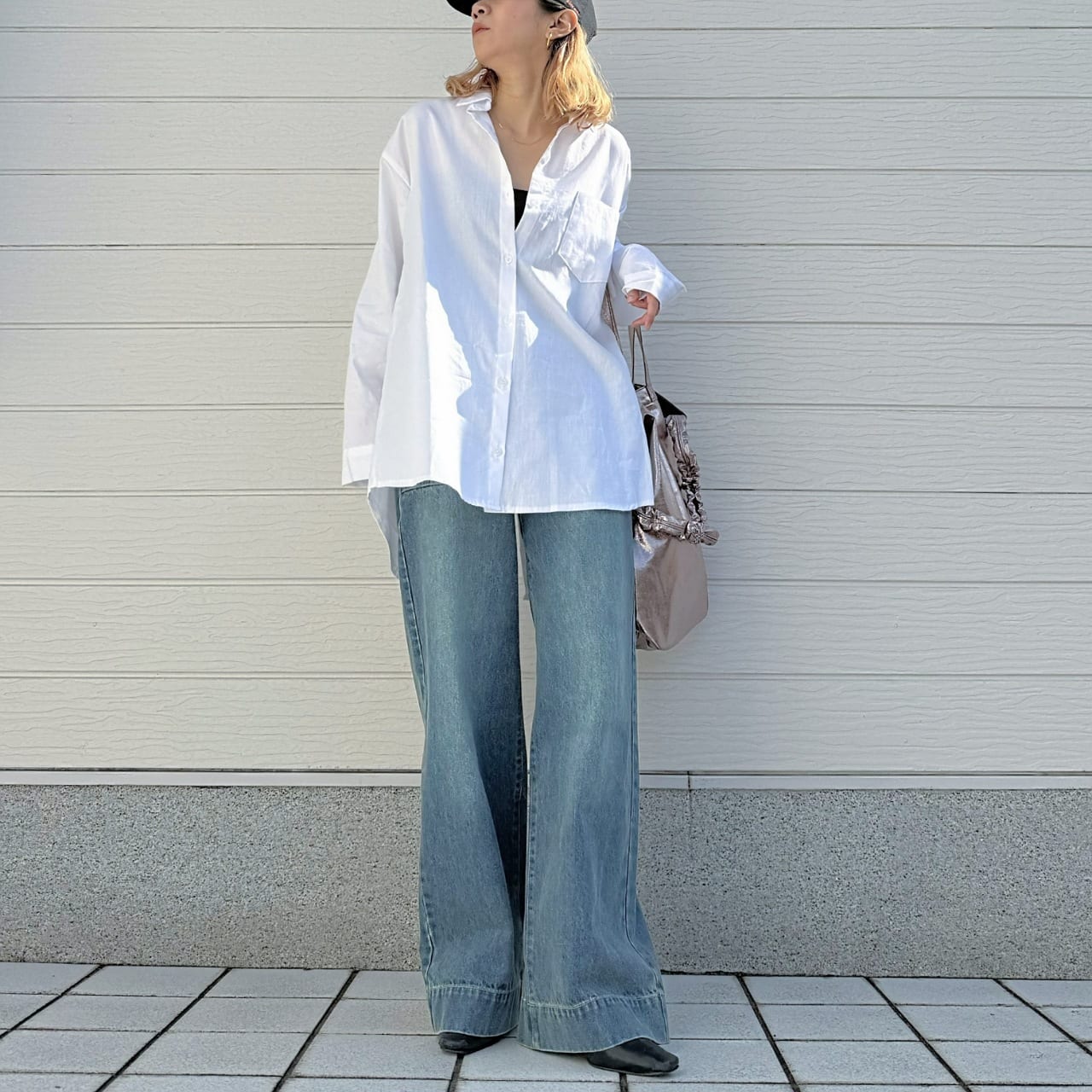 トリコロールスリットシャツ ホワイト Free