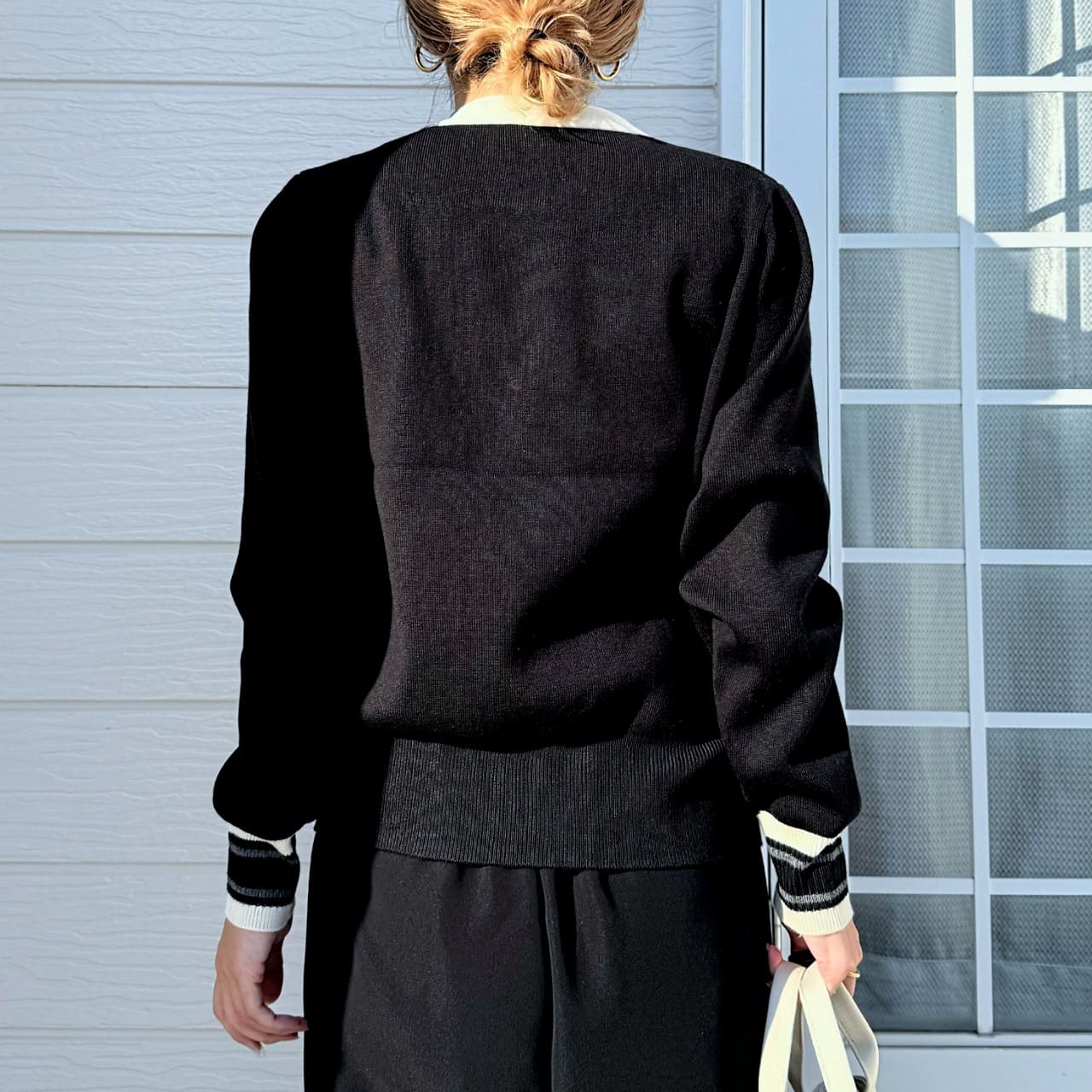 バイカラーカーディガン グレー Free