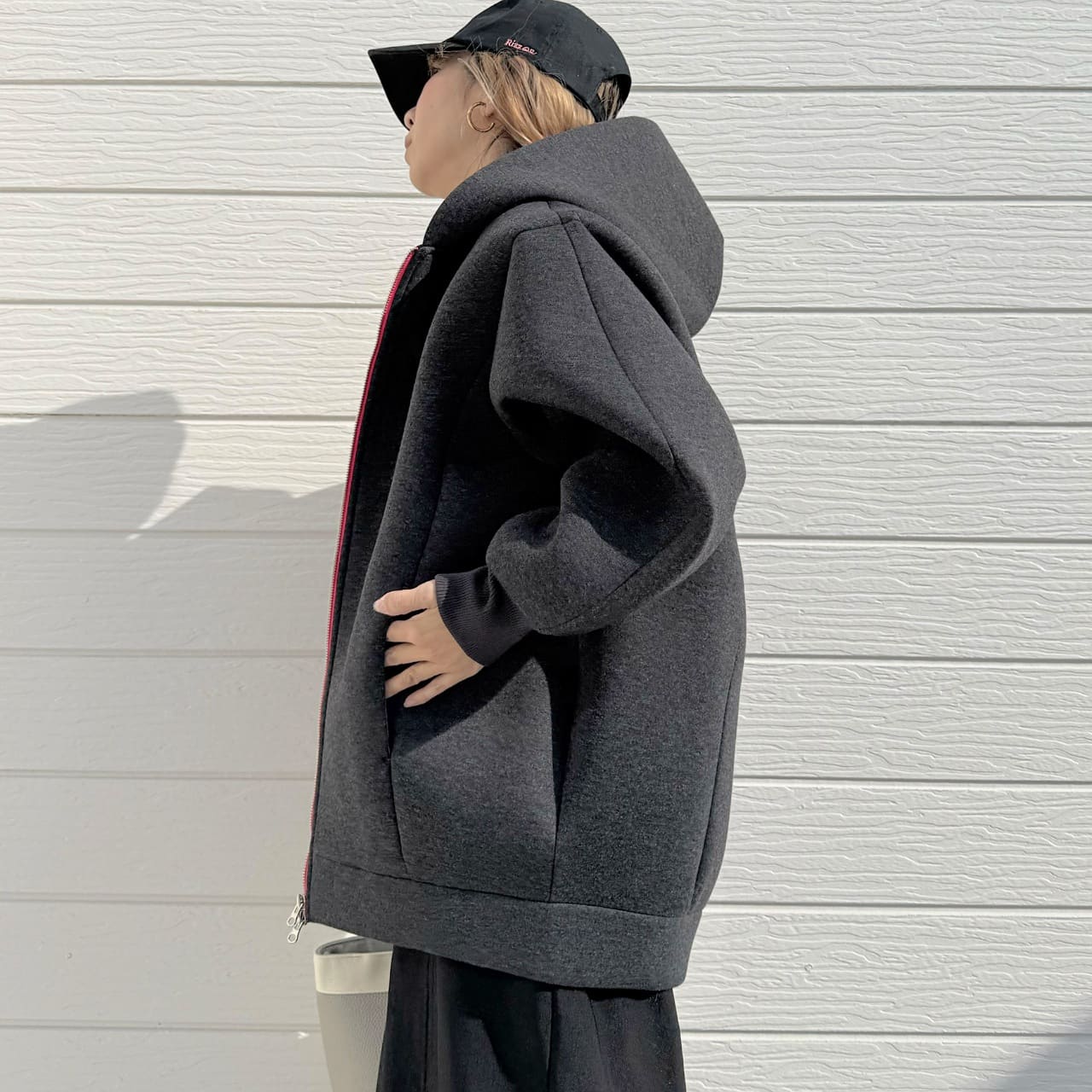 ボンディングパーカー グレー Free