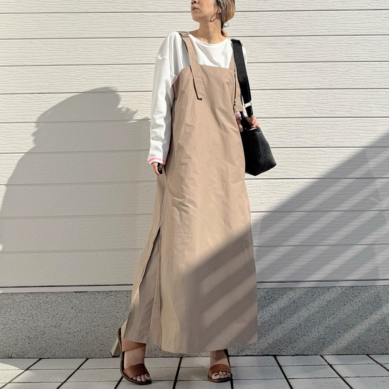 バックドッキングプリーツワンピース カーキ Free