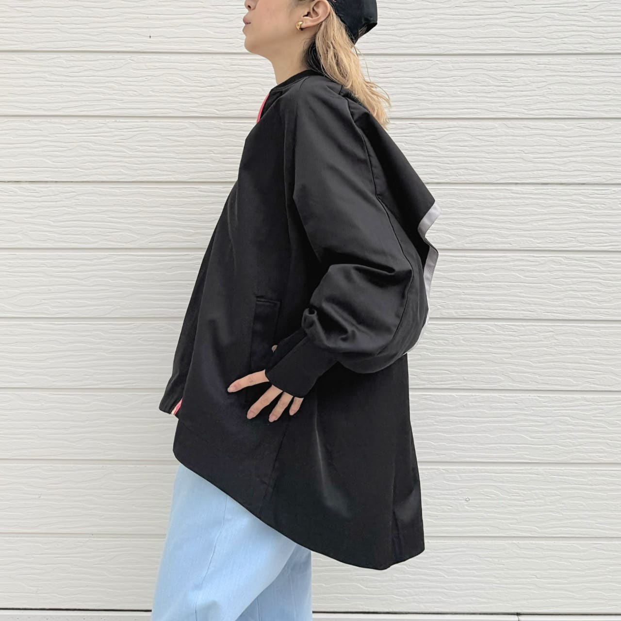 バックテープラインブルゾン アイボリー Free