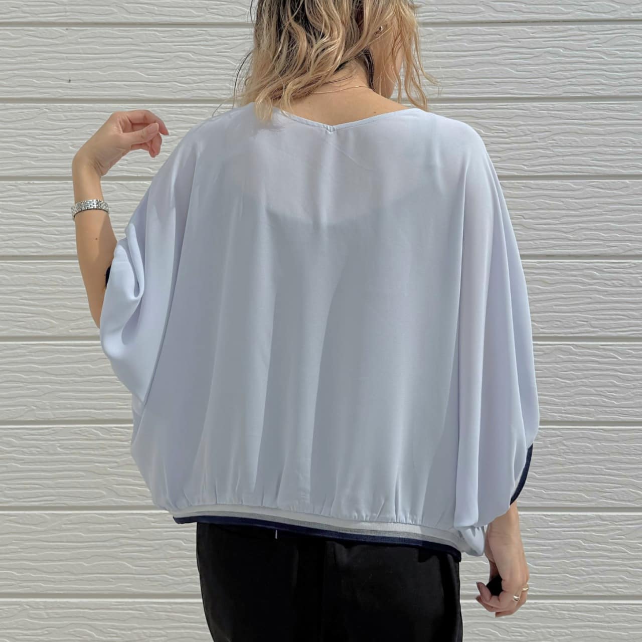 リブヘムライントップス ホワイト Free