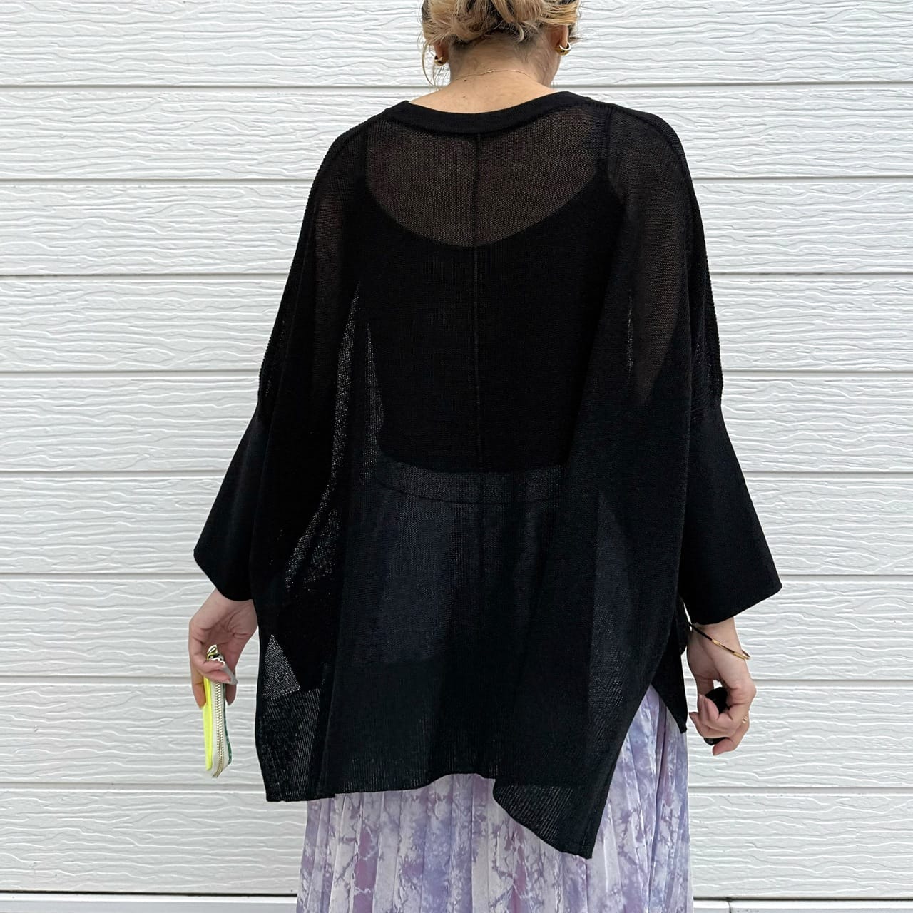 UV片畦ボックスニット グリーン Free