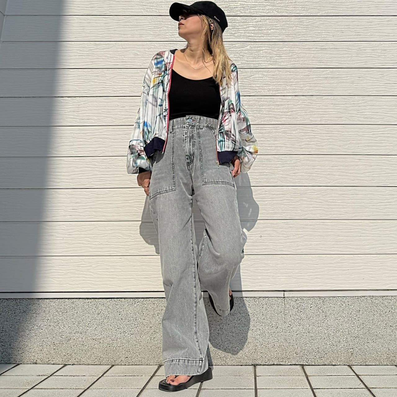 ニュアンスカラーブルゾン ホワイト Free