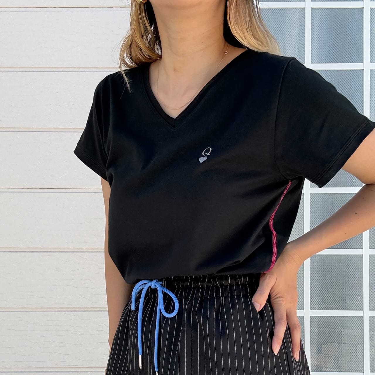 Airlyポイント刺繍デイリーT ピンク Free