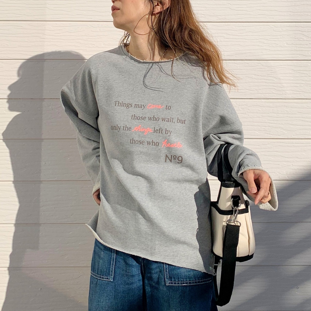 裏毛ロゴトレーナー グレー Free