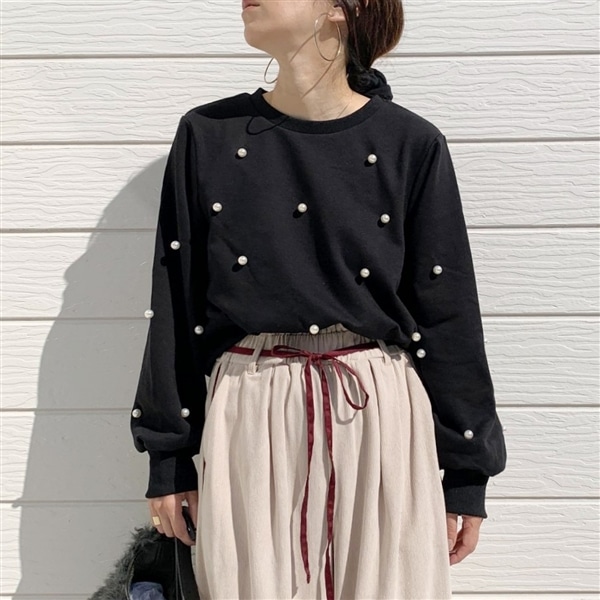 パールデザインスウェット ブラック Free