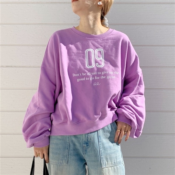 裏毛09プリントトレーナー ラベンダー Free