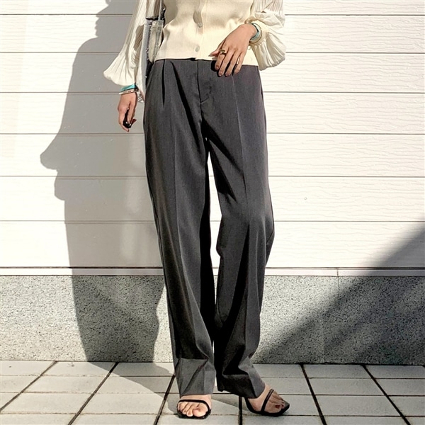 【セットアップ対応アイテム】TRストレッチストレートパンツ チャコールグレー Free