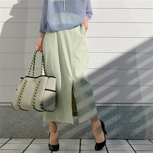 ストレッチタイトスカート ライトグリーン Free