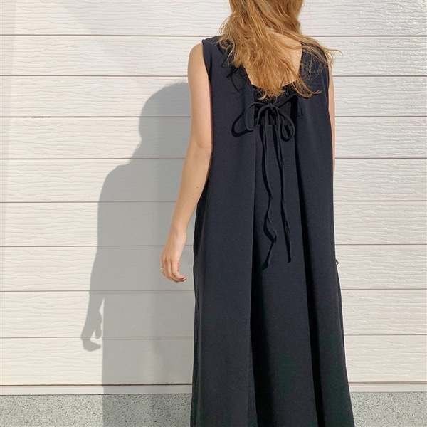 前後2wayリボンセットワンピース ブラック Free