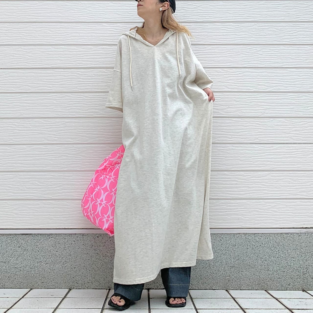 ビッグサイズマキシワンピース アイボリー Free