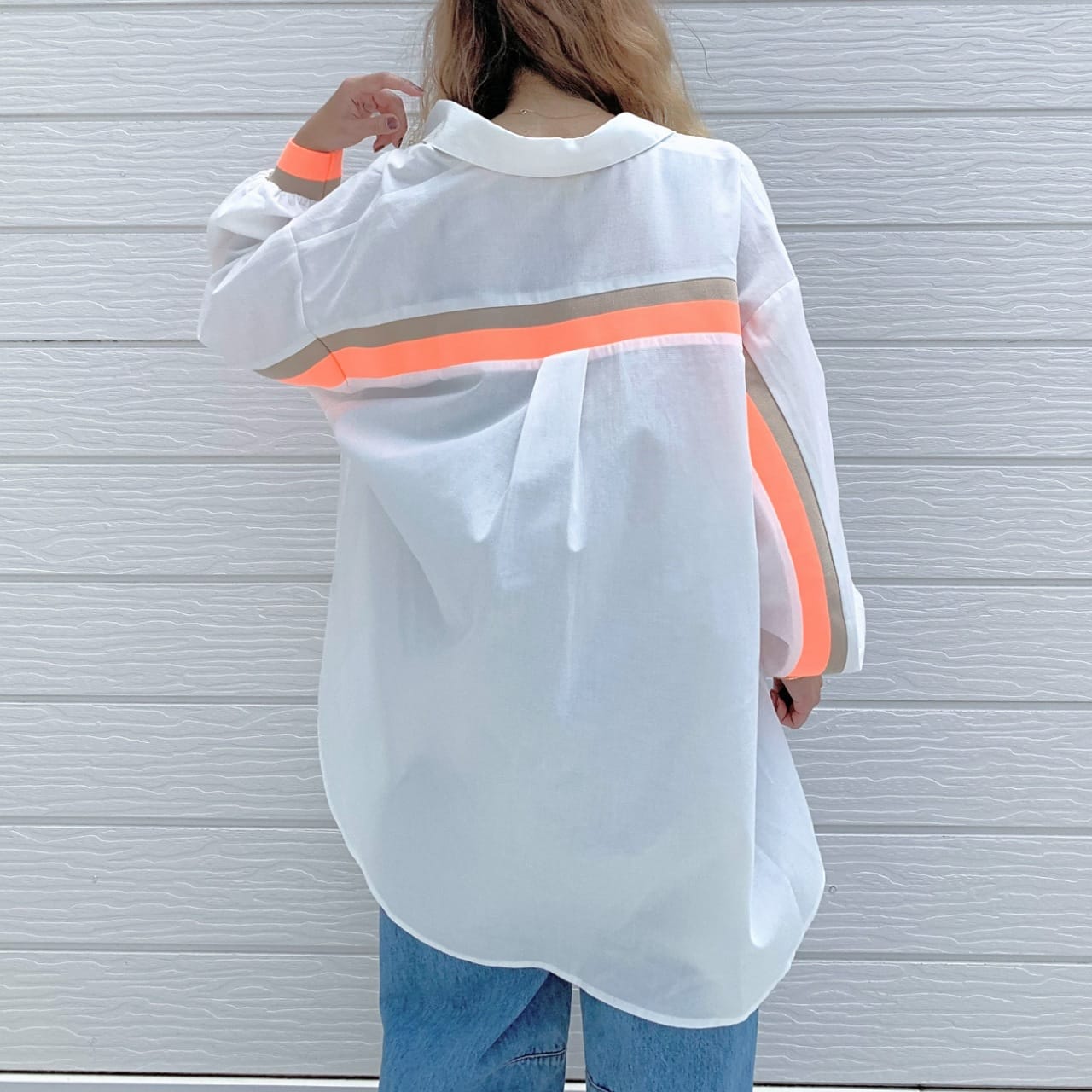 ヨークリブドッキングシャツ ホワイト Free