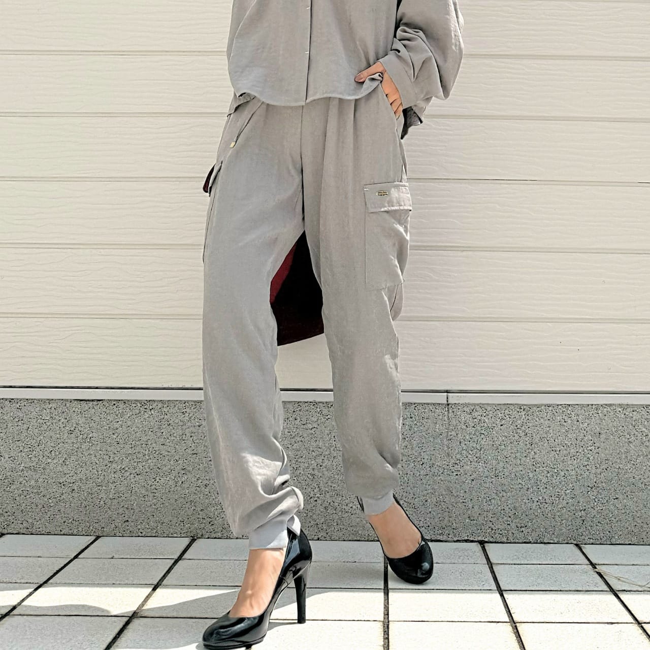 【セットアップ対応アイテム】ピーチタッチジョガーパンツ カーキ Free