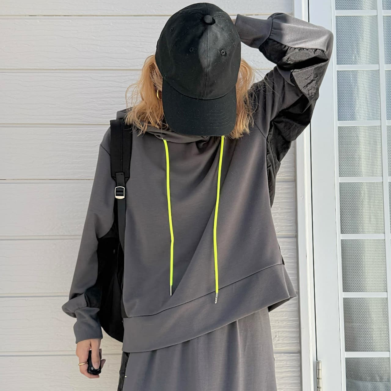 ソフトダンボールドッキングパーカー チャコールグレー Free