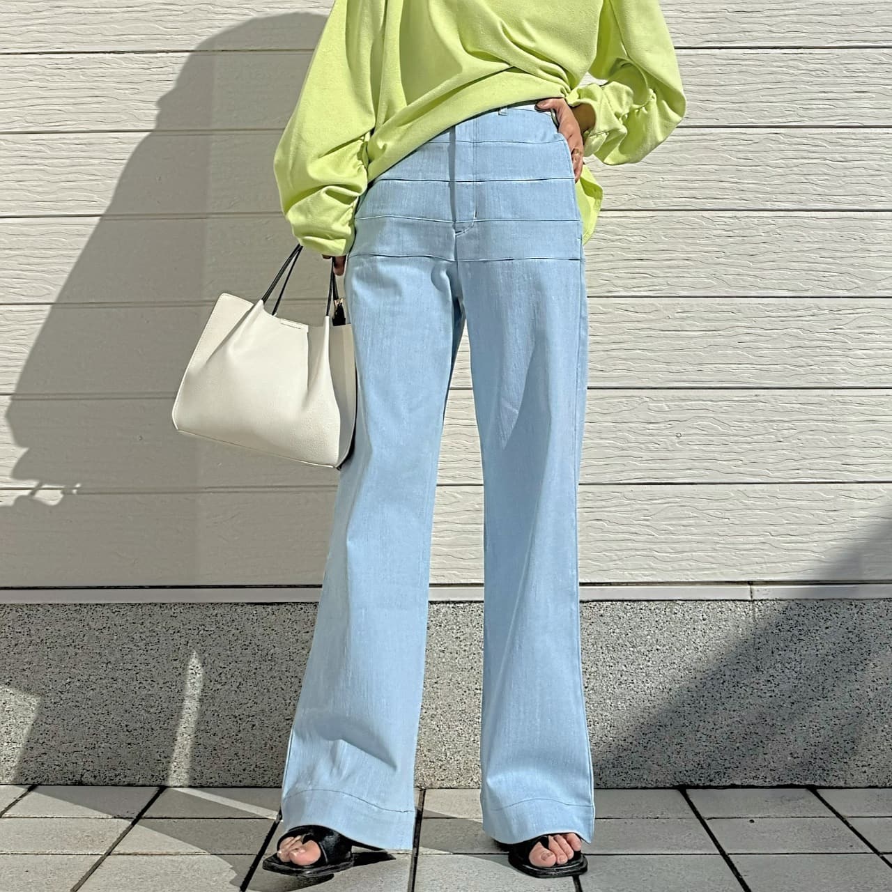 ボーダーラインデニムパンツ ブルー S(36)