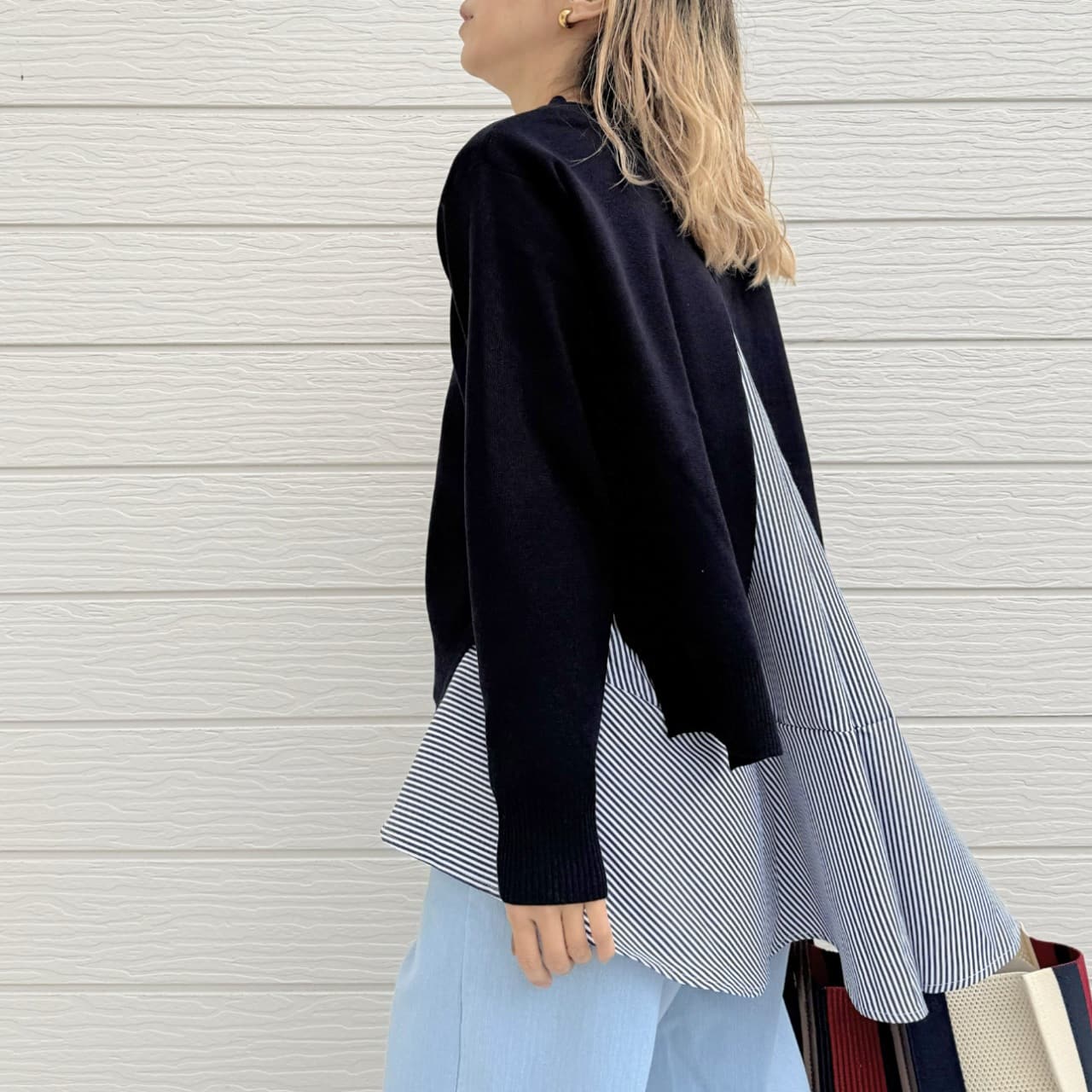 フレアタンクレイヤードニット ネイビー Free