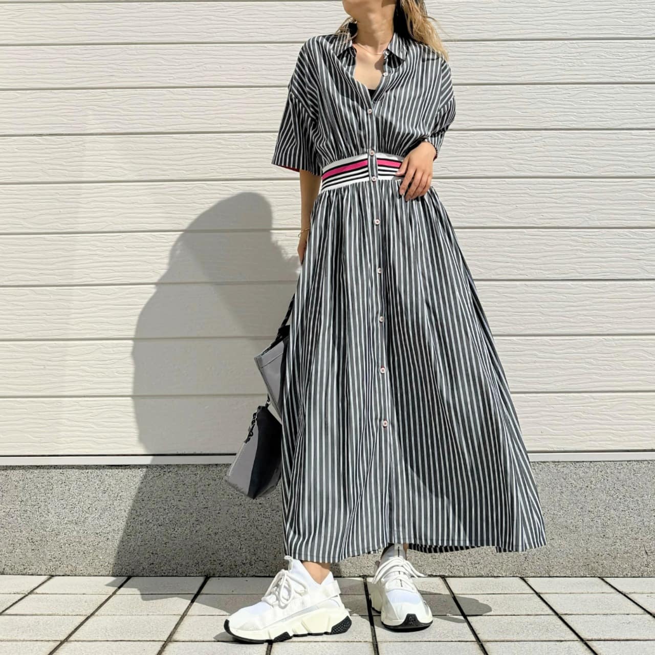 リブドッキングワンピース ブラック Free